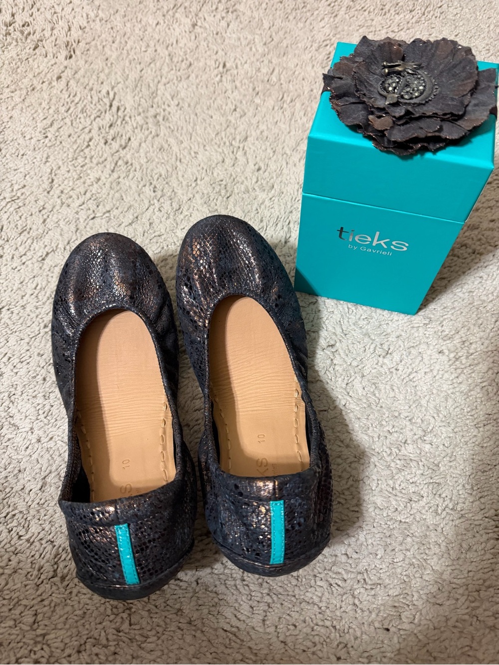 Tieks by Gavrieli Ember Leather Ballet Flats Size 10 EUC